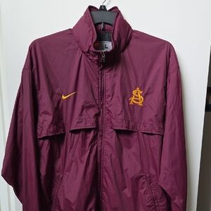 🔱 ASU Arizona State Sun Devils Unisex Windbreaker - Hidden Hood - Size Large